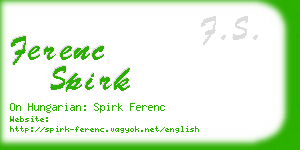 ferenc spirk business card